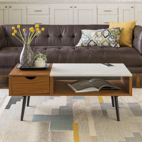 Manor Park Mid Century Modern Coffee Table With Storage – Multiple Finishes  | Walmart Canada For Mid Century Coffee Tables (View 18 of 20)