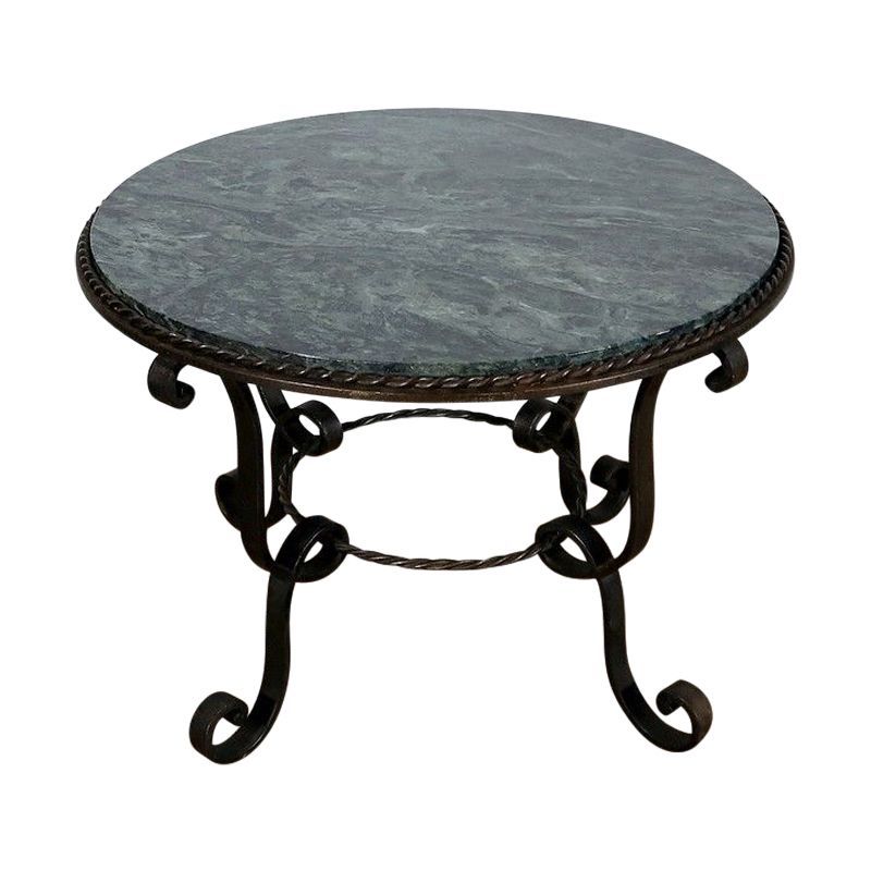 Marble And Wrought Iron Coffee Table – 1950s – Coffee Tables | Antikeo Intended For Iron Coffee Tables (View 5 of 20)