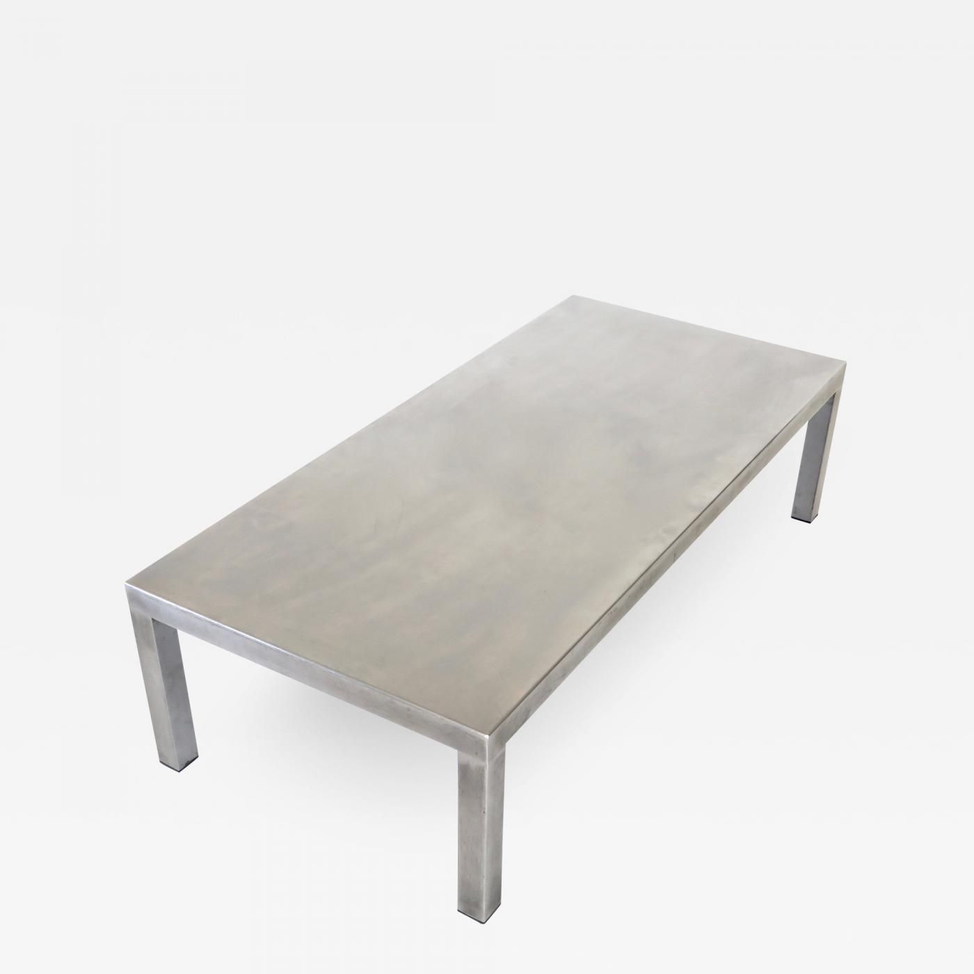 Maria Pergay – Maria Pergay Created With Marina Varenne Brushed Stainless  Steel Coffee Table With Brushed Stainless Steel Coffee Tables (View 13 of 20)