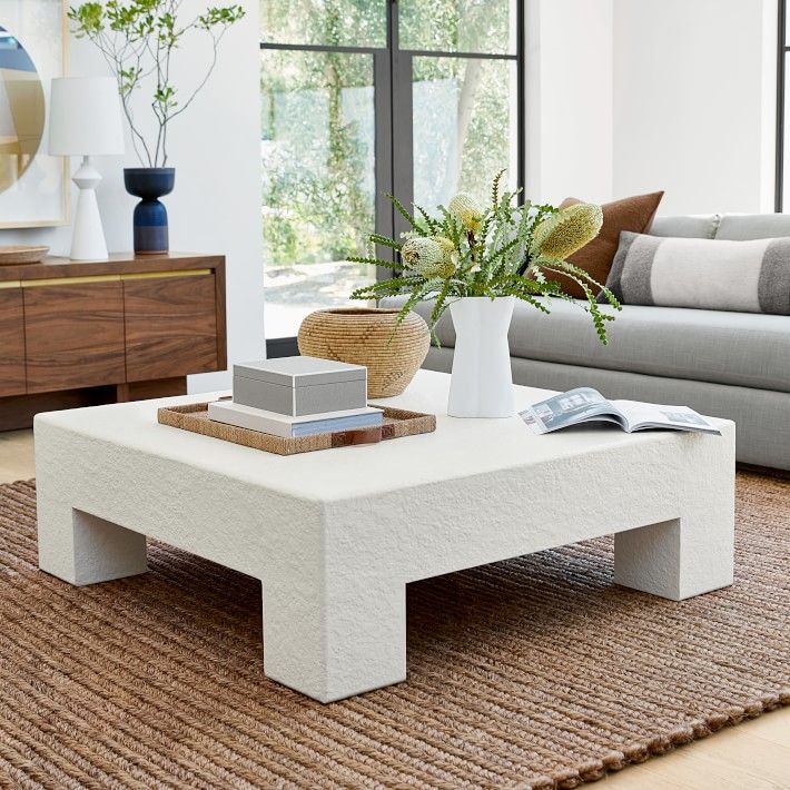 Matte White Square Coffee Table | Williams Sonoma For Matte Coffee Tables (View 1 of 20)