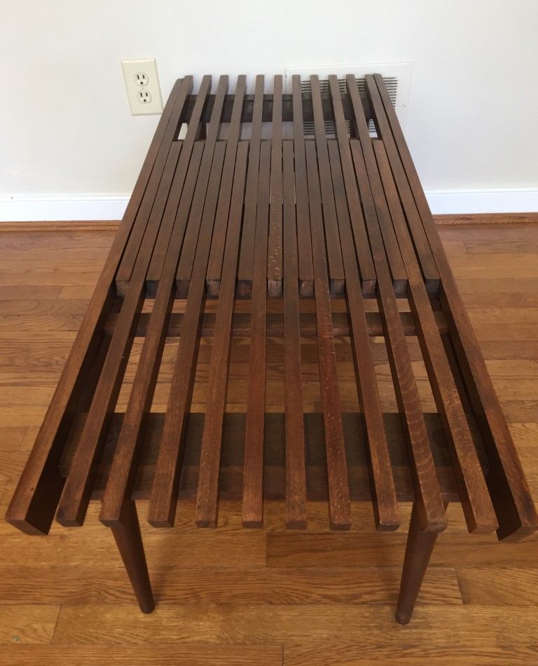 Mcm Expandable Wood Slat Coffee Table – Epoch With Regard To Slat Coffee Tables (View 8 of 20)