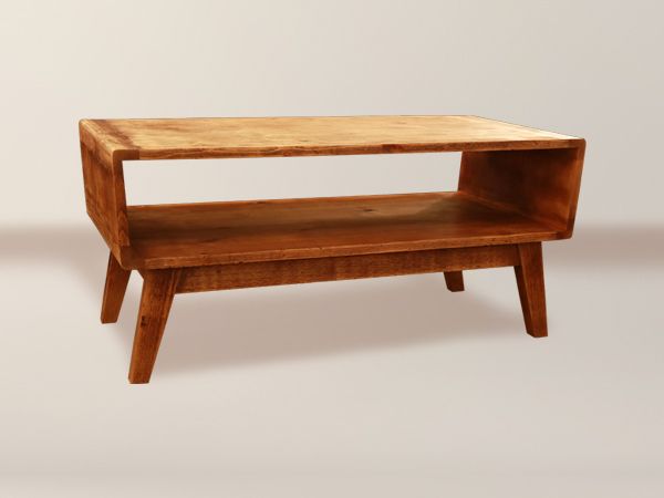 Melrose Open Shelf Coffee Table With Wood Legs – Appleton Furniture Design  Center // In Open Shelf Coffee Tables (View 5 of 20)