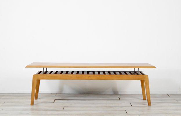 Mid Century Danish Walnut Slatted Coffee Table With Floating Top For Sale  At Pamono Intended For Slat Coffee Tables (View 16 of 20)