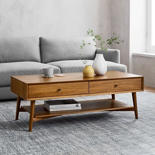 Mid Century Storage Coffee Table | West Elm In Contemporary Coffee Tables With Shelf (Gallery 19 of 20)