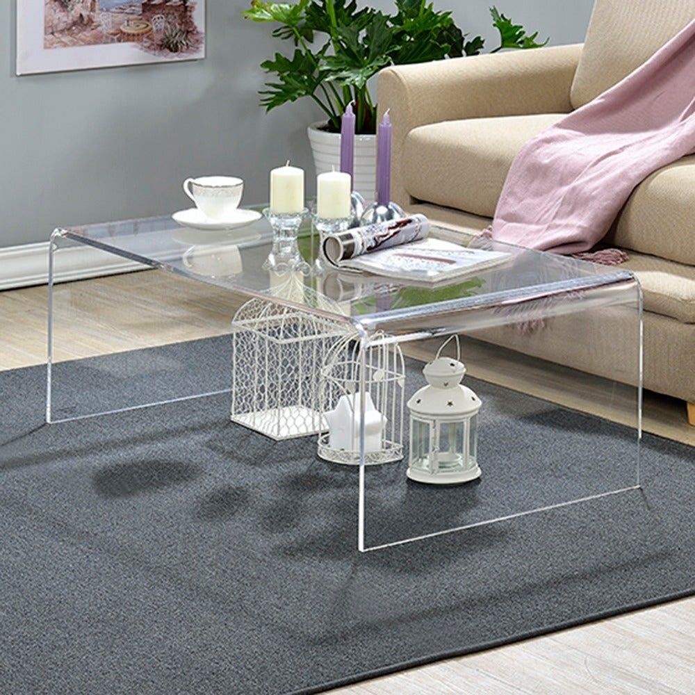 Modern Clear Acrylic Coffee Table – On Sale – Overstock – 8407290 For Thick Acrylic Coffee Tables (View 1 of 20)