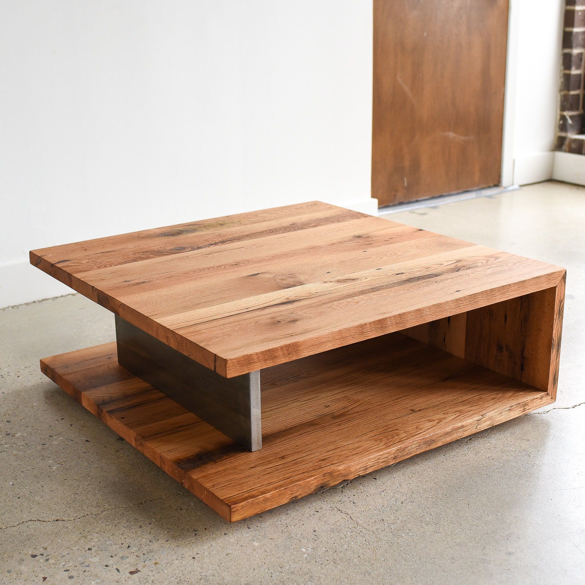 Modern Coffee Table / Square Open Shelf Coffee Table Made From – Etsy Intended For Open Shelf Coffee Tables (View 2 of 20)