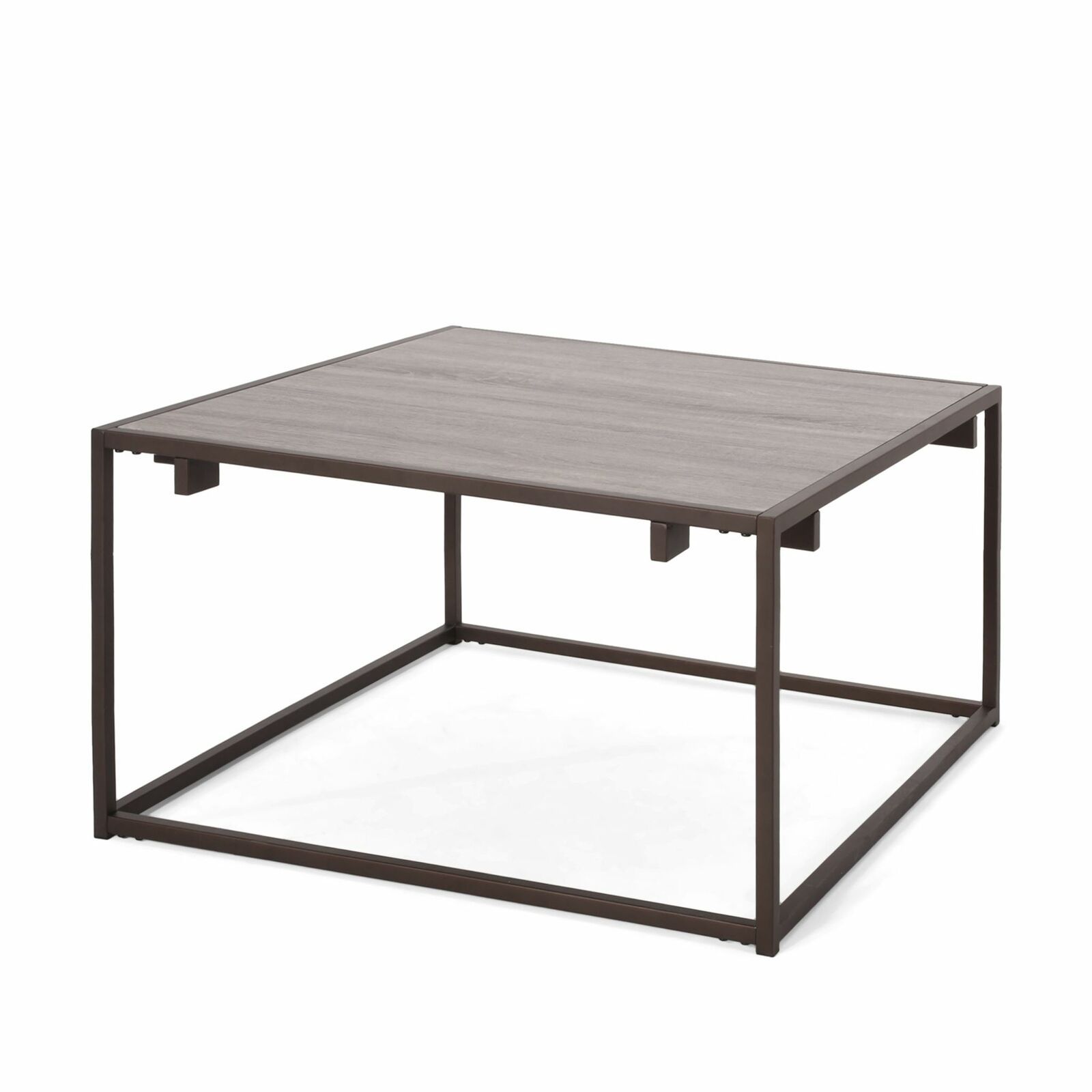 Modern Industrial Faux Wood Square Coffee Table | Ebay In Industrial Faux Wood Coffee Tables (View 5 of 20)