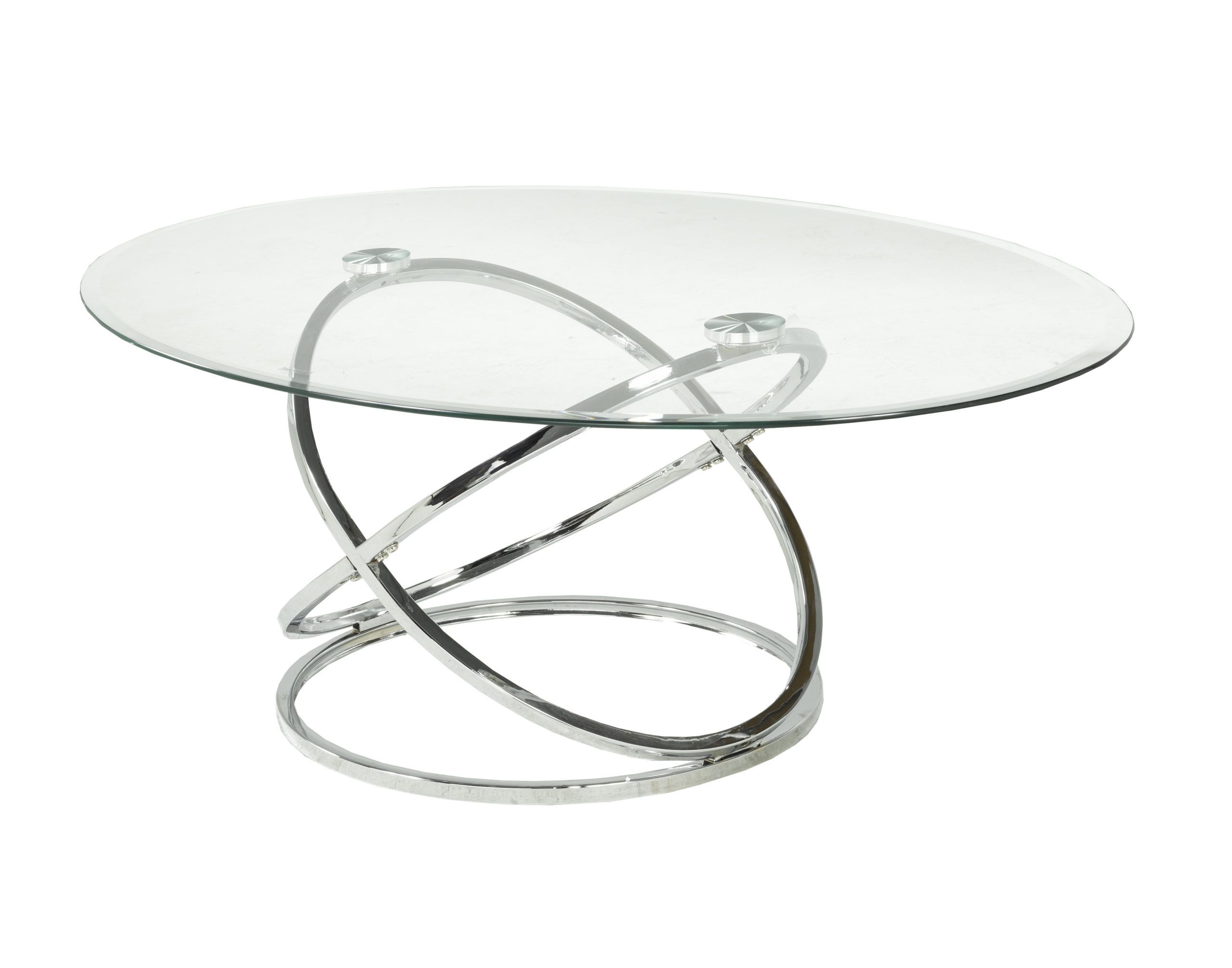 Modern Oval Glass And Chrome Occasional Tables – Arrow Furniture In Glass Oval Coffee Tables (View 3 of 20)