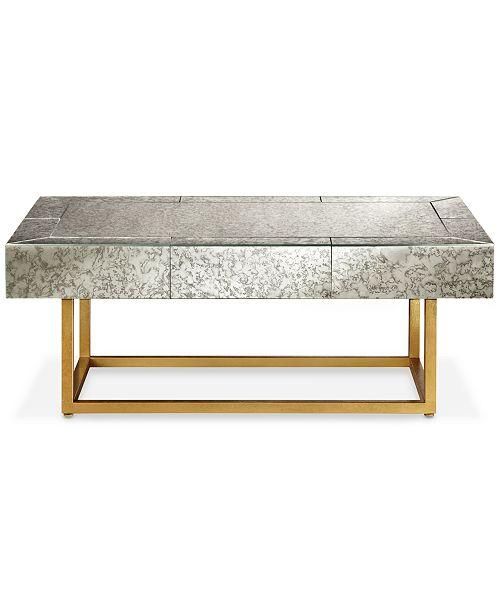 Nathaniel Antique Mirrored Brass Coffee Table Intended For Antique Mirrored Coffee Tables (View 8 of 20)