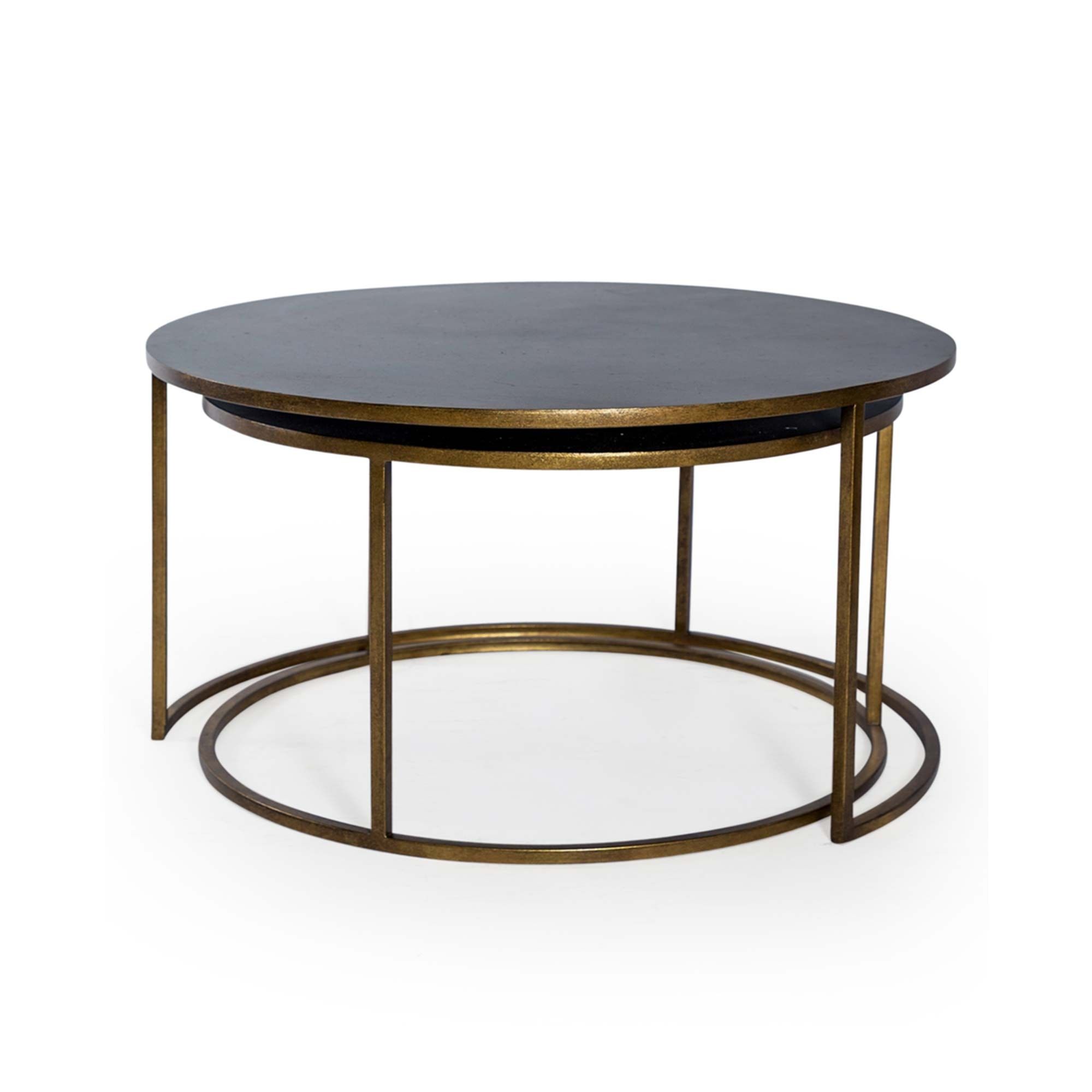 Nest Of 2 Antique Gold And Bronze Metal Coffee Tables | Nest Of Tables Regarding Bronze Metal Coffee Tables (View 5 of 20)