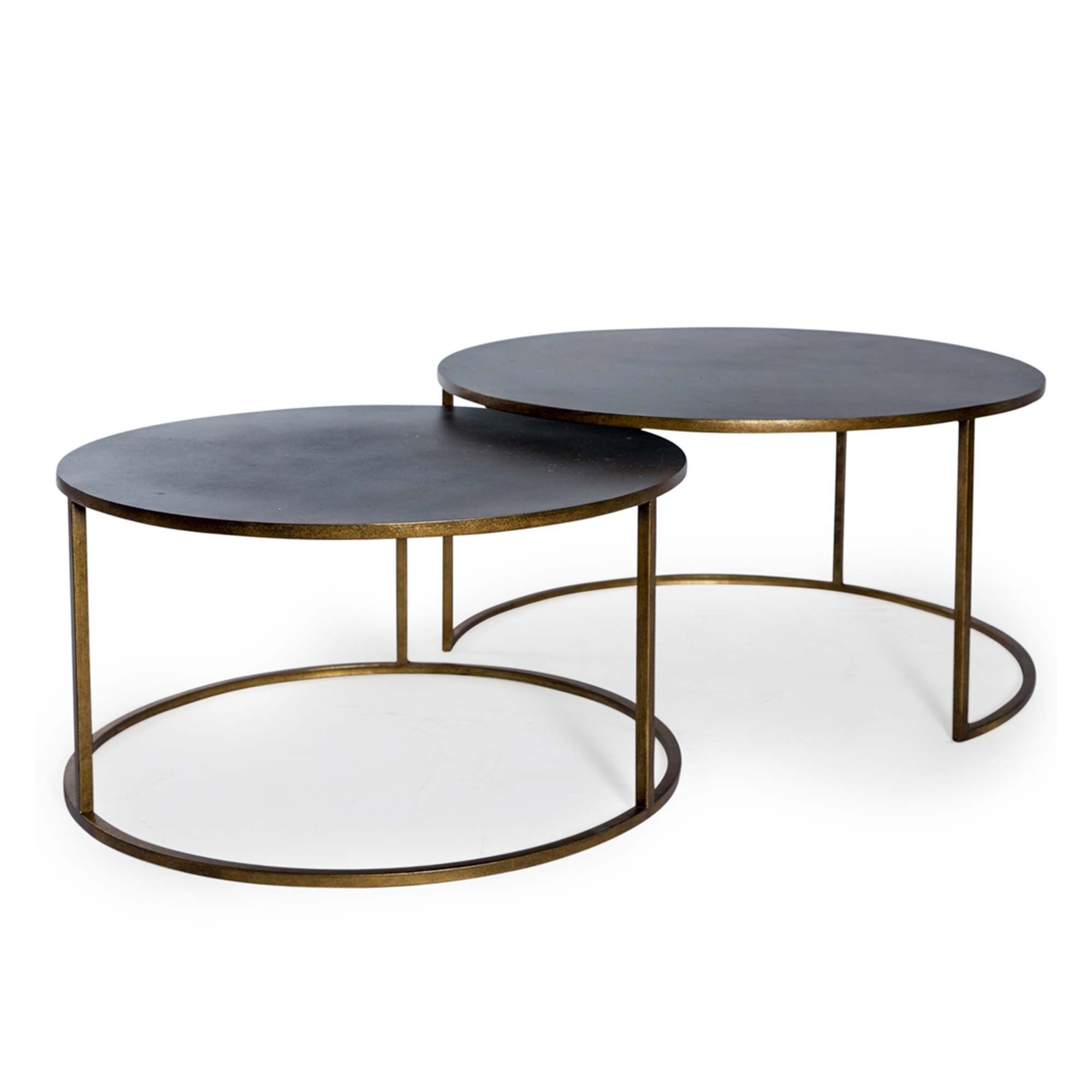 Nest Of 2 Antique Gold And Bronze Metal Coffee Tables | Nest Of Tables With Regard To Bronze Metal Coffee Tables (View 4 of 20)
