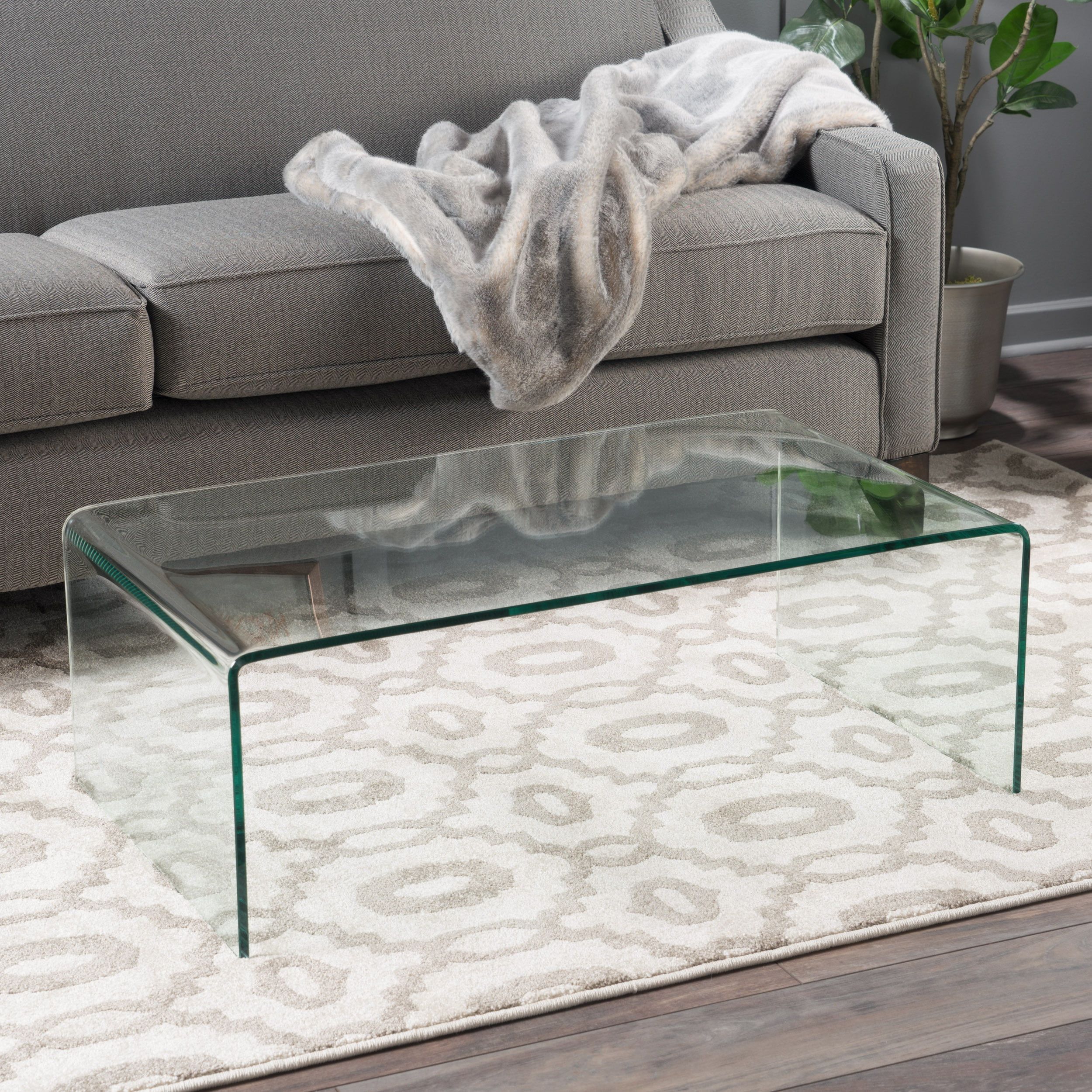 Noble House Roman Tempered Glass Coffee Table, Clear – Walmart Intended For Tempered Glass Coffee Tables (View 16 of 20)