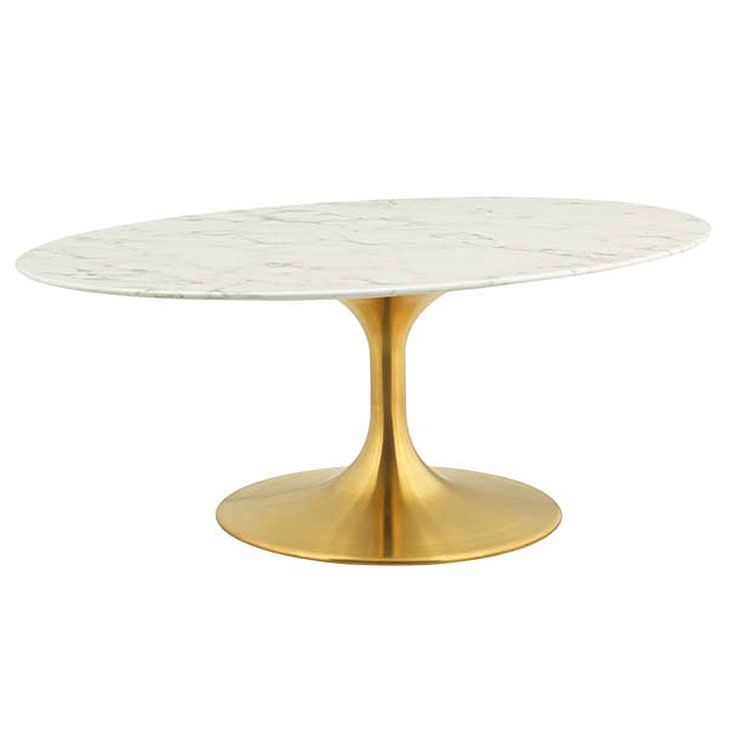 Odyssey 42" Oval Gold + Faux Marble Coffee Table | Eurway Throughout Faux Marble Gold Coffee Tables (View 12 of 20)