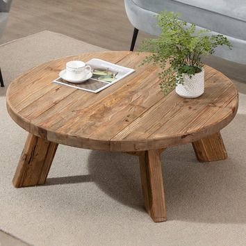Oggetti Kalchas Recycled Elm Wood Coffee Table | Temple & Webster In Reclaimed Elm Wood Coffee Tables (View 4 of 20)