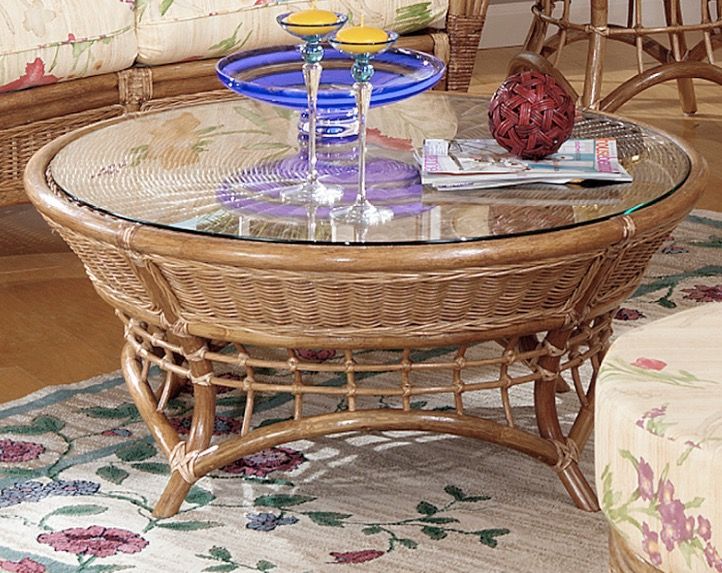 Orange Beach Rattan Coffee Table With Glass Top For Rattan Coffee Tables (View 11 of 20)