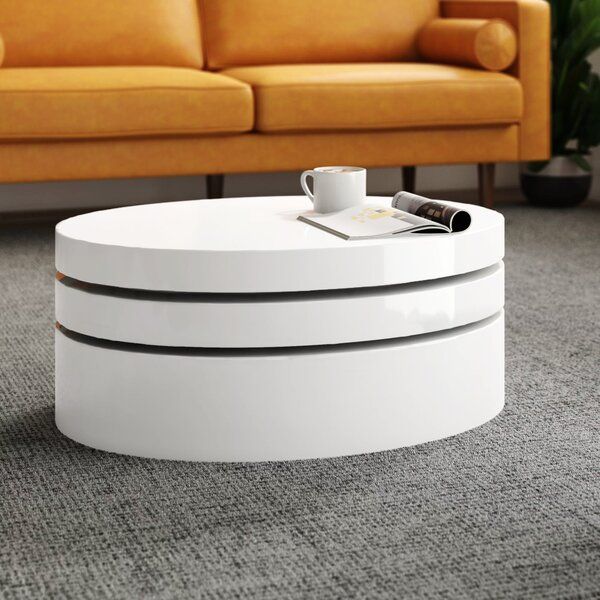 Oval Mod Rotating Coffee Table | Wayfair With Oval Mod Rotating Coffee Tables (View 1 of 20)