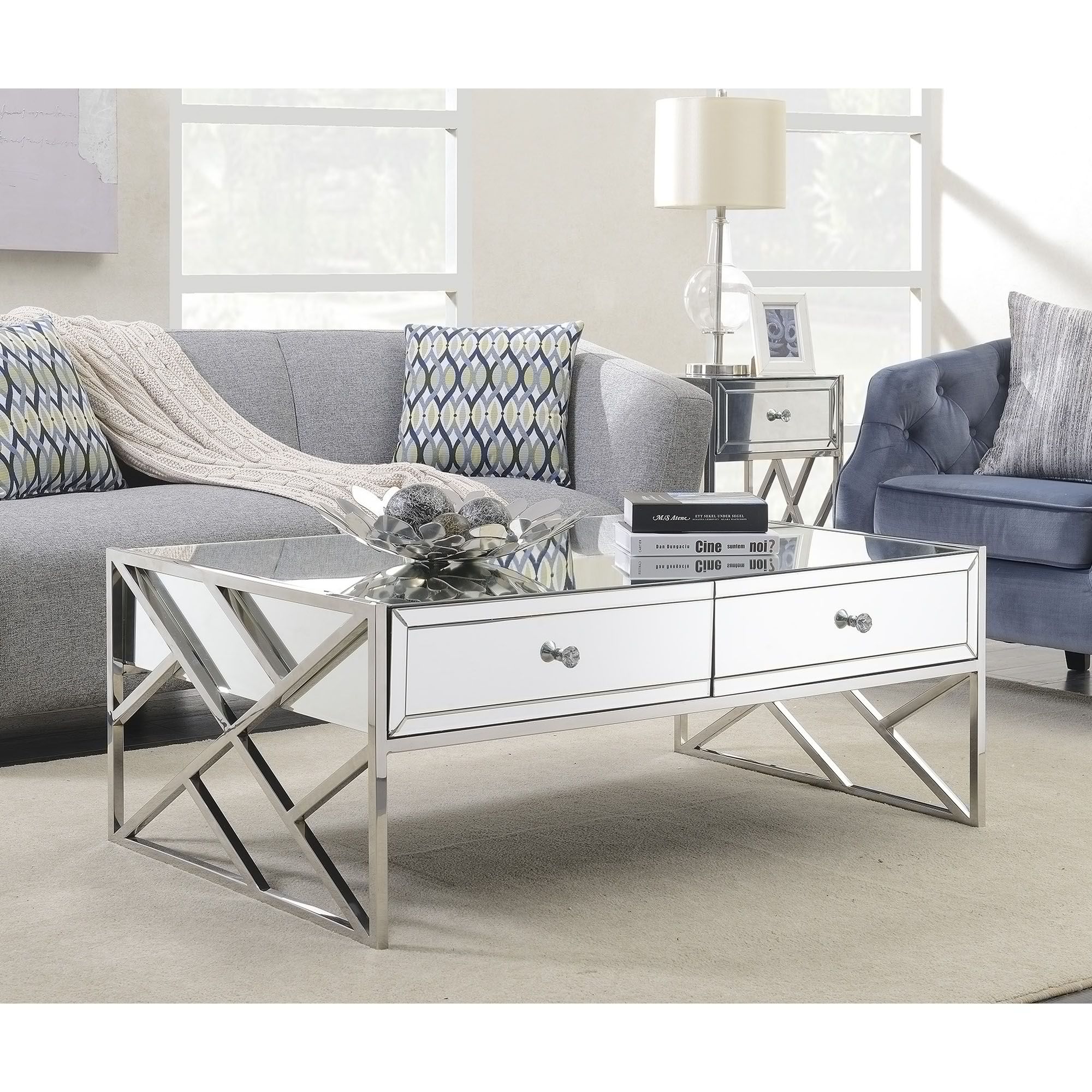 Pacific Mirrored Coffee Table | Coffee Table | Homesdirect365 Intended For Mirrored Coffee Tables (View 10 of 20)
