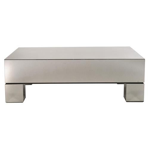 Phineas Industrial Loft Antiqued Mirror Rectangular Coffee Table For Antique Mirrored Coffee Tables (View 11 of 20)