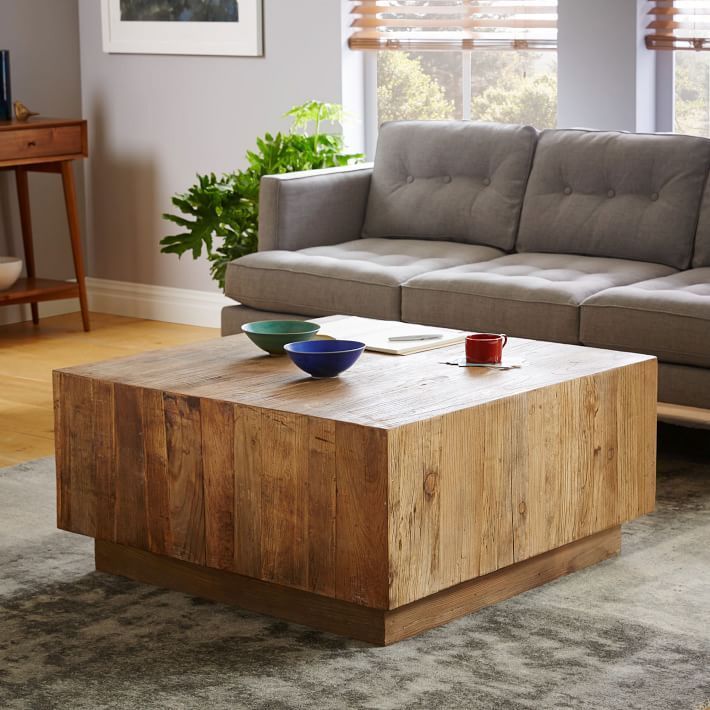 Plank Coffee Table | Coffee Table, West Elm Coffee Table, Coffee Table  Square Regarding Plank Coffee Tables (View 5 of 20)