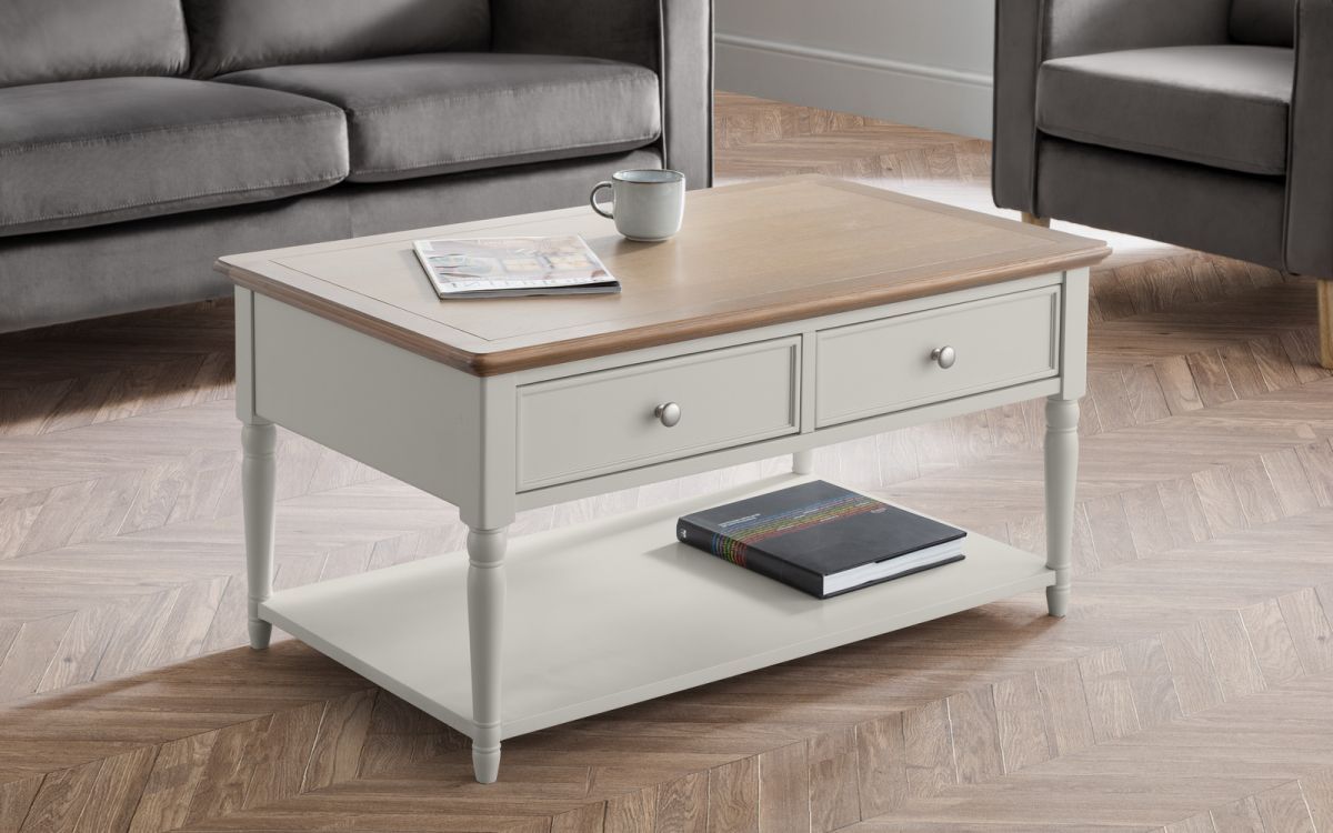 Provence 2 Drawer Coffee Table – Homestore Furniture Beds Within 2 Drawer Coffee Tables (View 8 of 20)