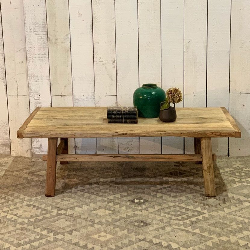 Reclaimed Elm Timber Coffee Table |joy – Home Barn Vintage For Reclaimed Elm Wood Coffee Tables (View 8 of 20)