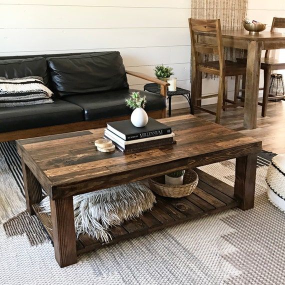 Reclaimed Wood Square Coffee Table Living Room Square Accent – Etsy For Wood Accent Coffee Tables (View 3 of 20)