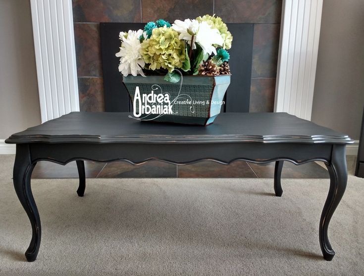 Repainted Vintage Matte Black Coffee Table Painted With Lamp Black Milk  Paintgeneral Finishes (View 6 of 20)