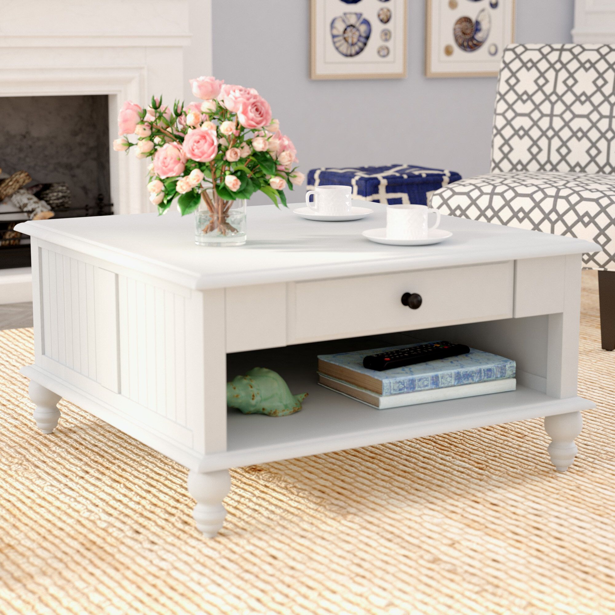 Rosecliff Heights Witherspoon Coffee Table With Storage & Reviews | Wayfair With White Storage Coffee Tables (View 2 of 20)
