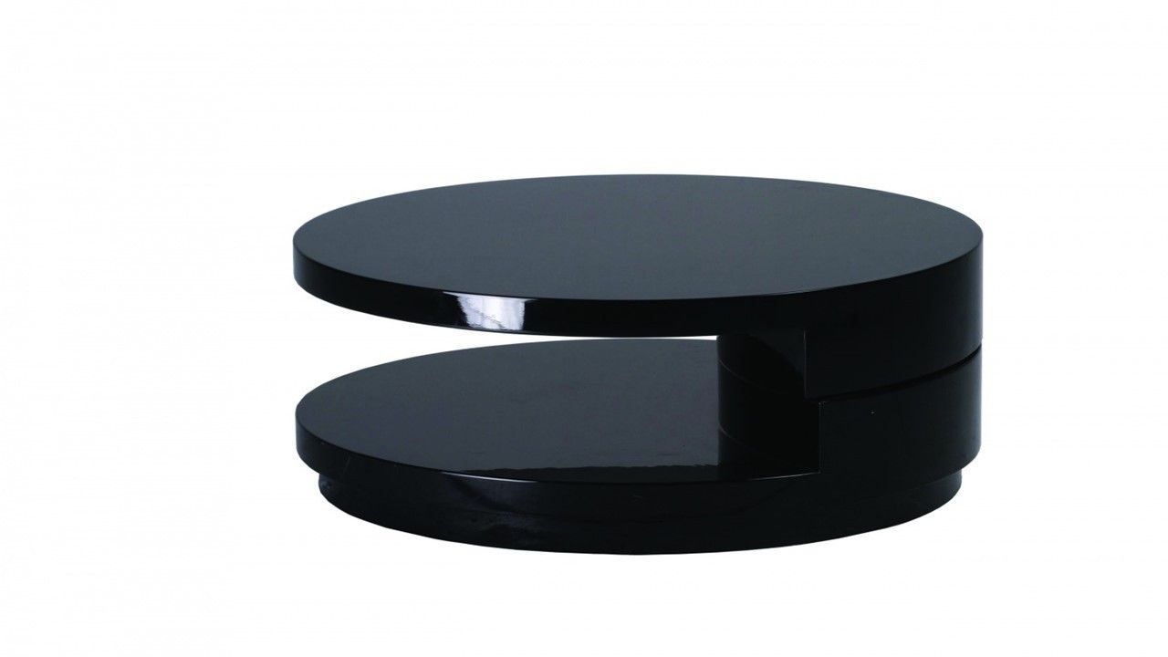 Round Black High Gloss Coffee Table – Homegenies Intended For High Gloss Coffee Tables (Gallery 20 of 20)
