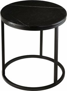Round Coffee Table In Glass Black Marble Effect And Base In Gold Plated  Steel 50 Cm – Accent Regarding Black Accent Coffee Tables (View 12 of 20)