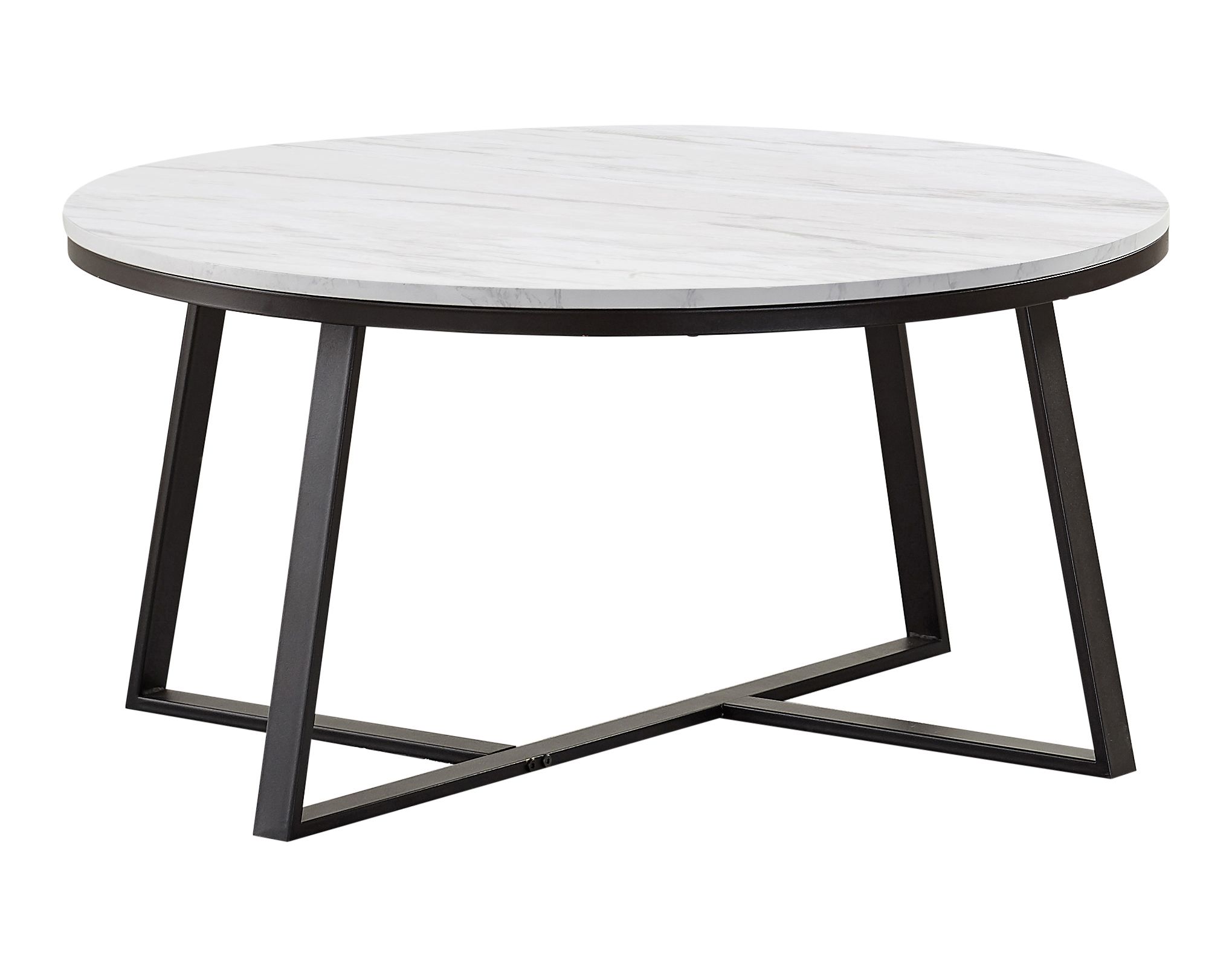 Round Coffee Table White And Matte Black – Coaster Fine Furn In Matte Coffee Tables (View 15 of 20)