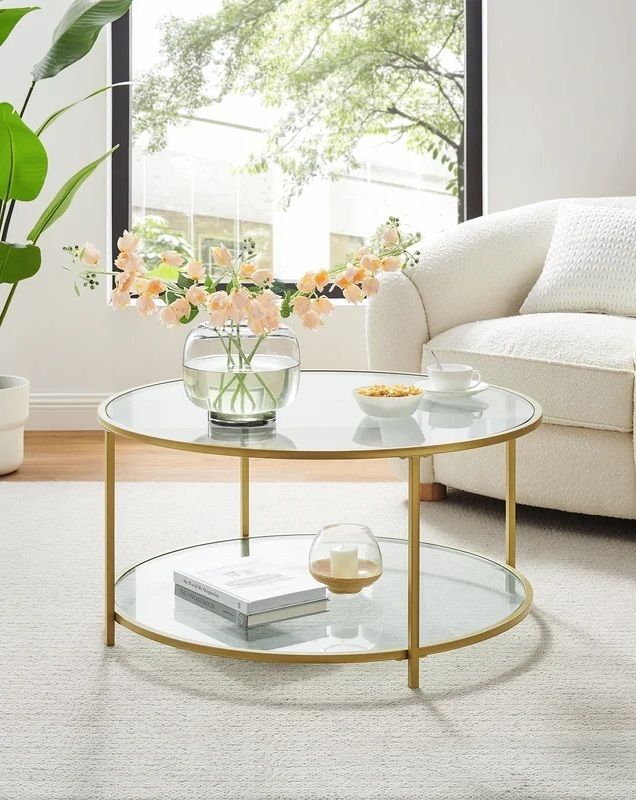 Round Glass Top Coffee Table – Ideas On Foter With Regard To Tempered Glass Top Coffee Tables (View 4 of 20)