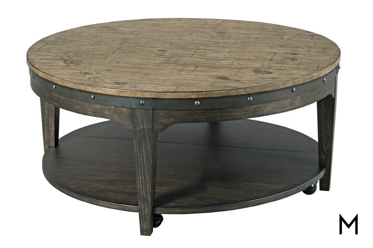 Round Industrial Cocktail Table Intended For Round Industrial Coffee Tables (View 16 of 20)