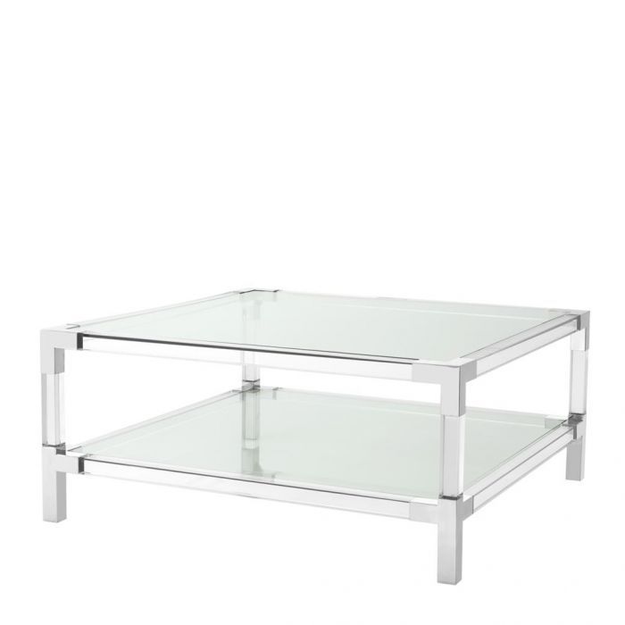 Royalton Acrylic & Polished Stainless Steel Coffee Table | Shop Now With Regard To Stainless Steel And Acrylic Coffee Tables (View 6 of 20)