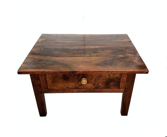 Rustic Country European Antique Fruitwood Low Table Wabi – Etsy Uk Within Reclaimed Fruitwood Coffee Tables (View 10 of 20)