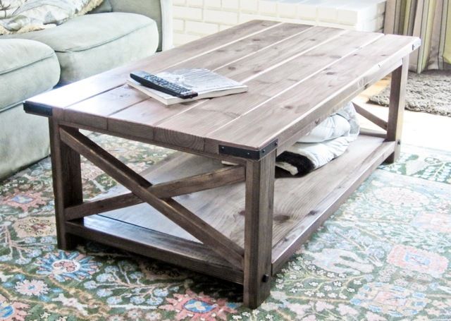 Rustic X Coffee Table | Ana White For Off White Wood Coffee Tables (View 12 of 20)