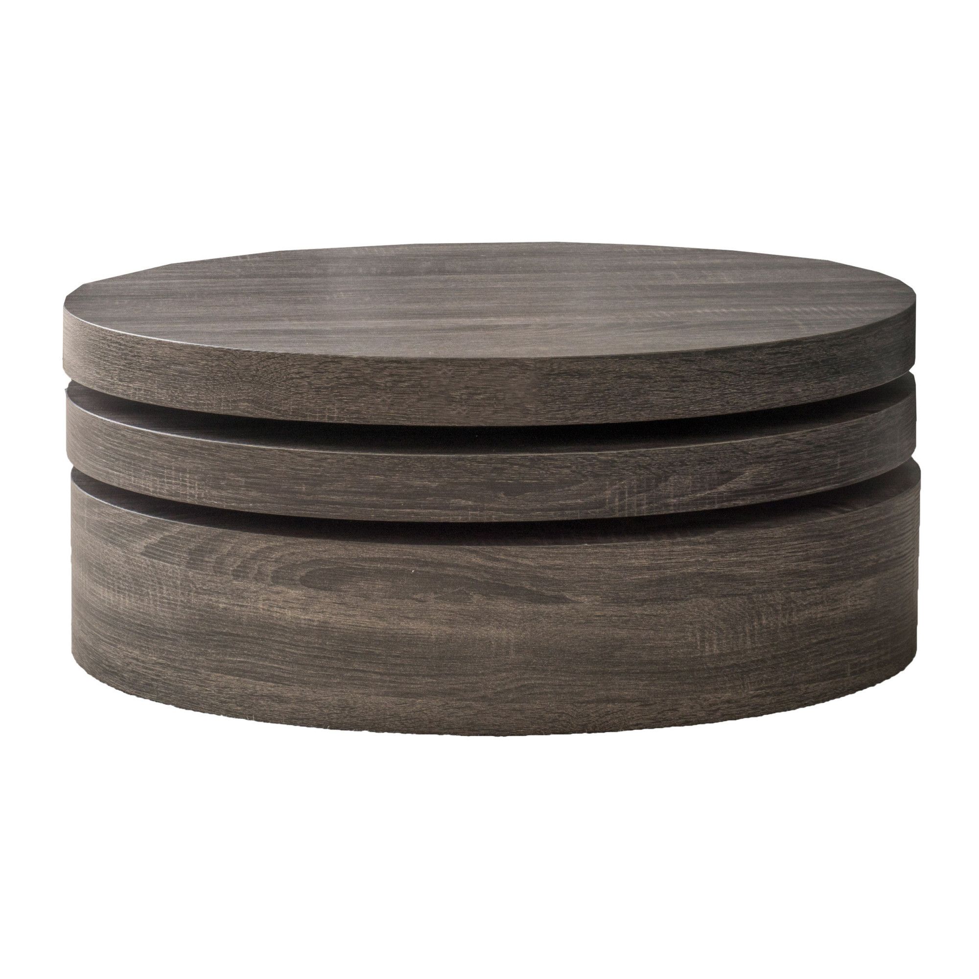 Small Oval Mod Rotatable Coffee Table In Black Sonoma Oaknoble House With Regard To Oval Mod Rotating Coffee Tables (View 16 of 20)