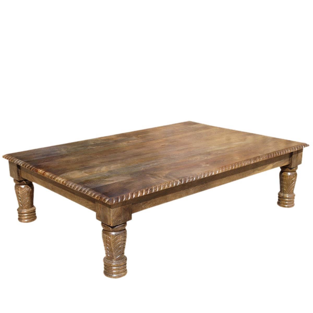 Solid Wood Hand Carved Transitional Lincoln Coffee Table Intended For Wooden Hand Carved Coffee Tables (View 3 of 20)