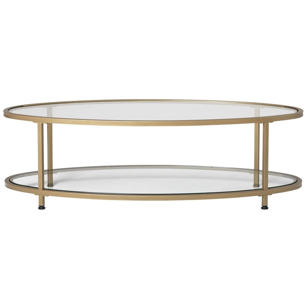 Studio Designs Camber Oval Modern Tempered Glass Coffee Table Clear 71038 –  Best Buy Intended For Glass Oval Coffee Tables (View 10 of 20)