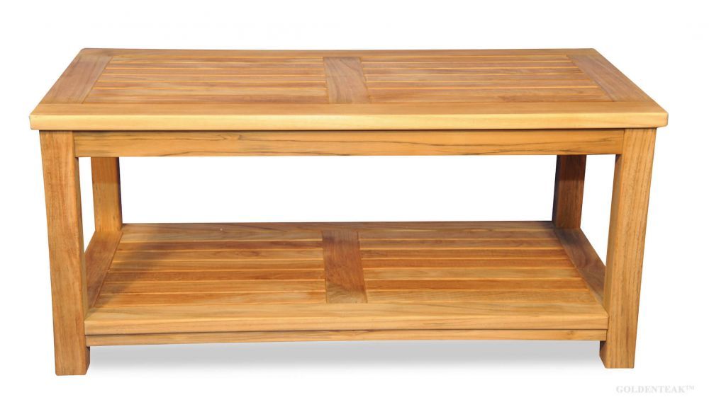 Teak Large Coffee Table With Shelf | Teak Outdoor Occasional Tables For Teak Coffee Tables (View 15 of 20)