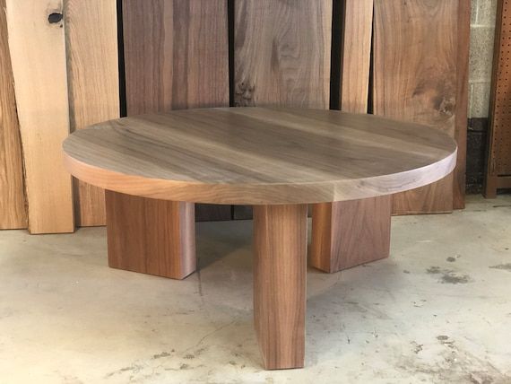 The Og 40 White Oak Modern Round 3 Leg Coffee Table – Etsy For 3 Leg Coffee Tables (View 14 of 20)