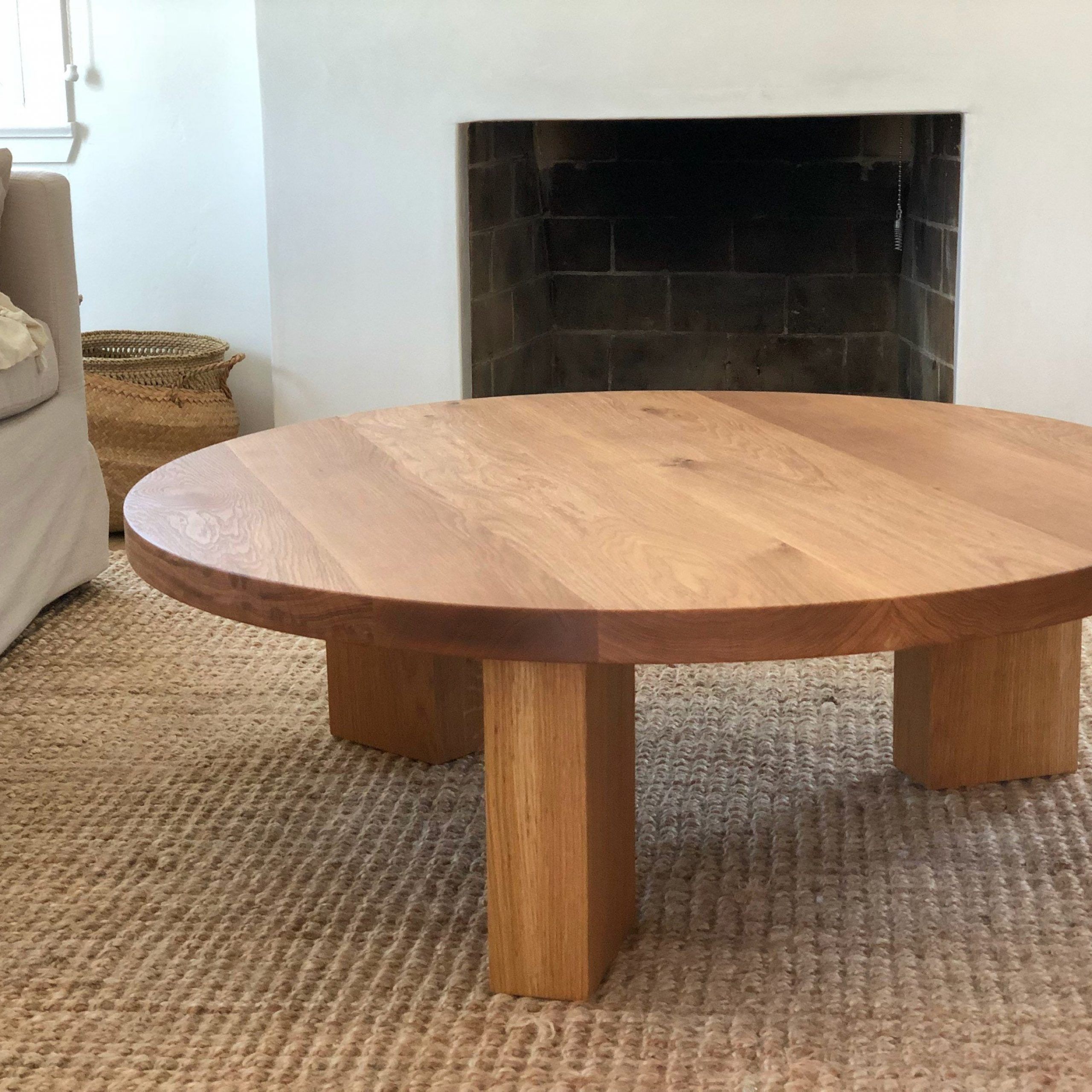 The Og 40 White Oak Modern Round 3 Leg Coffee Table – Etsy Pertaining To Modern Round Coffee Tables (View 7 of 20)