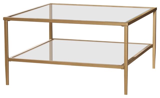 Tipton Square Metal/glass Open Shelf Cocktail Table – Contemporary – Coffee  Tables  Sei Furniture | Houzz Regarding Glass Open Shelf Coffee Tables (View 1 of 20)