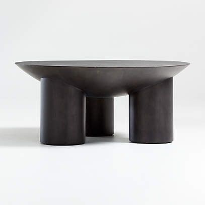 Tom Charcoal Three Legged Coffee Tableleanne Ford + Reviews | Crate &  Barrel Intended For 3 Leg Coffee Tables (View 12 of 20)