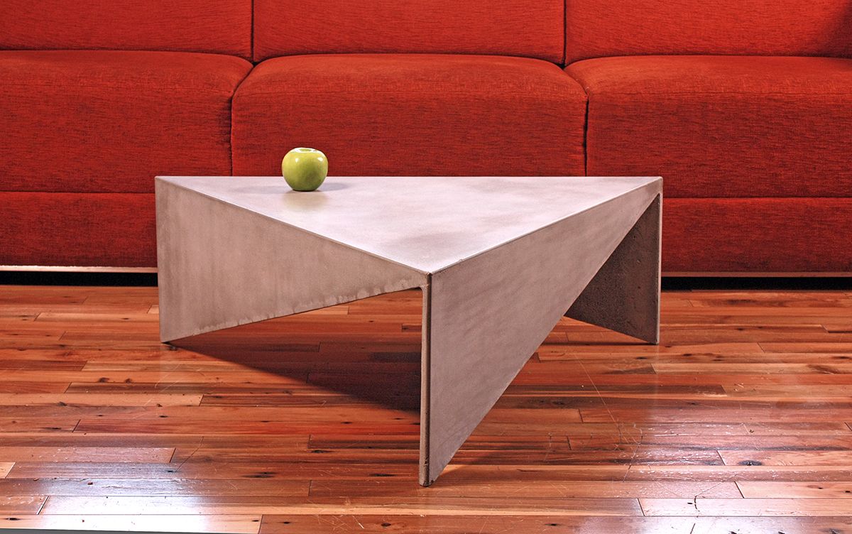 Triangle Concrete Coffee Table On Behance Pertaining To Triangular Coffee Tables (View 18 of 20)