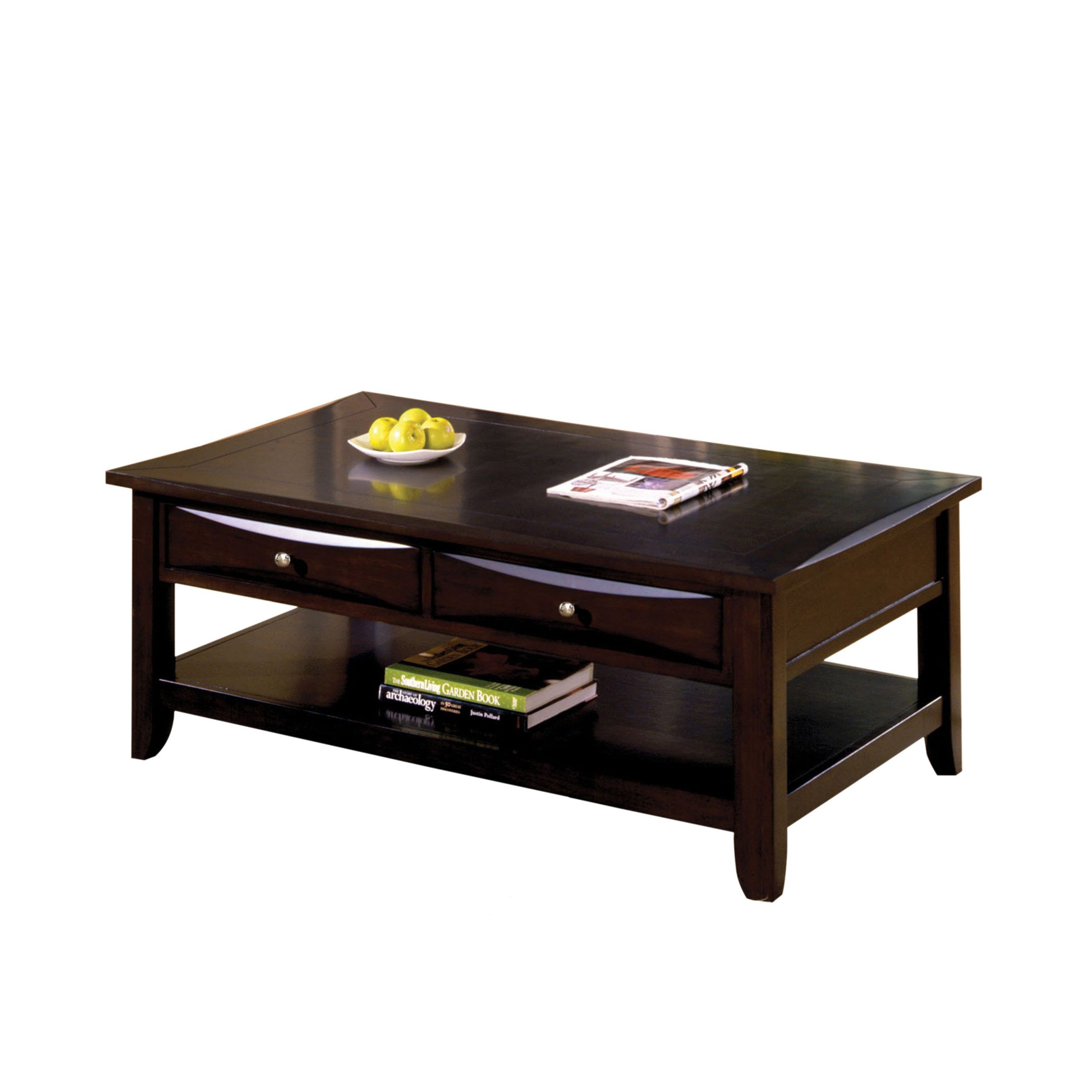 Venetian Worldwide Baldwin Wood In Espresso Finish Wood Mission/shaker Coffee  Table With Storage In The Coffee Tables Department At Lowes Inside Oak Espresso Coffee Tables (View 11 of 20)