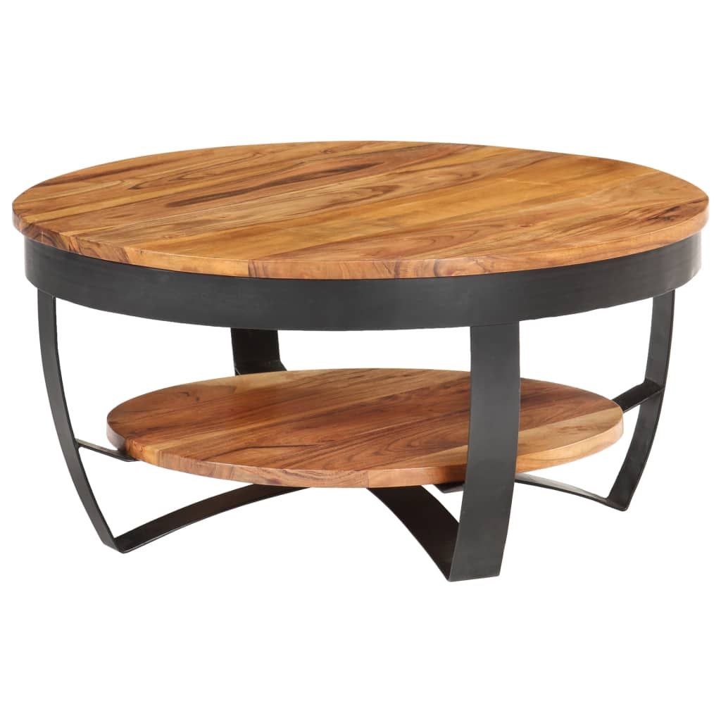 Vidaxl Coffee Table 65x65x32 Cm Solid Acacia Wood | Vidaxl (View 15 of 20)
