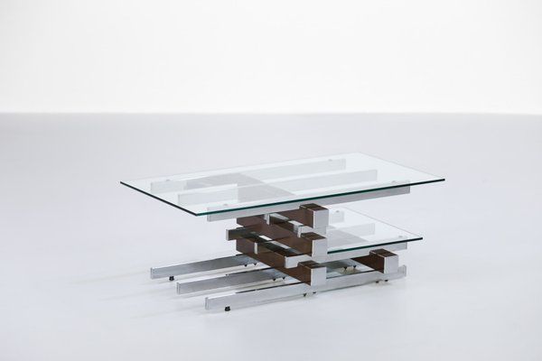 Vintage Glass & Chrome Coffee Table For Sale At Pamono For Chrome Coffee Tables (View 17 of 20)