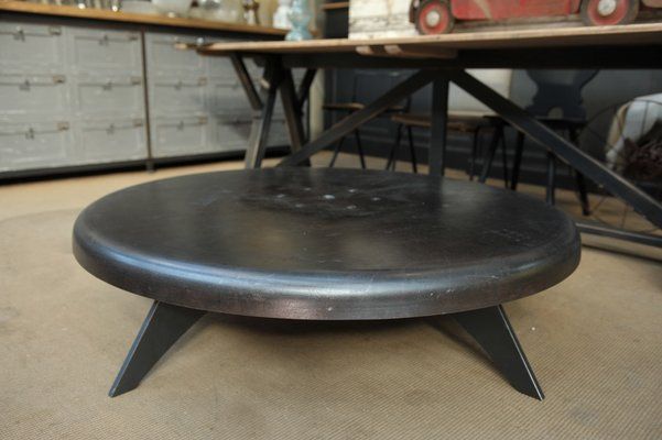 Vintage Industrial Metal Round Coffee Table, 1920s For Sale At Pamono Within Round Industrial Coffee Tables (View 1 of 20)