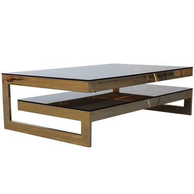 Vintage Two Tier Coffee Table From Belgo Chrom For Sale At Pamono Throughout 2 Tier Metal Coffee Tables (View 17 of 20)